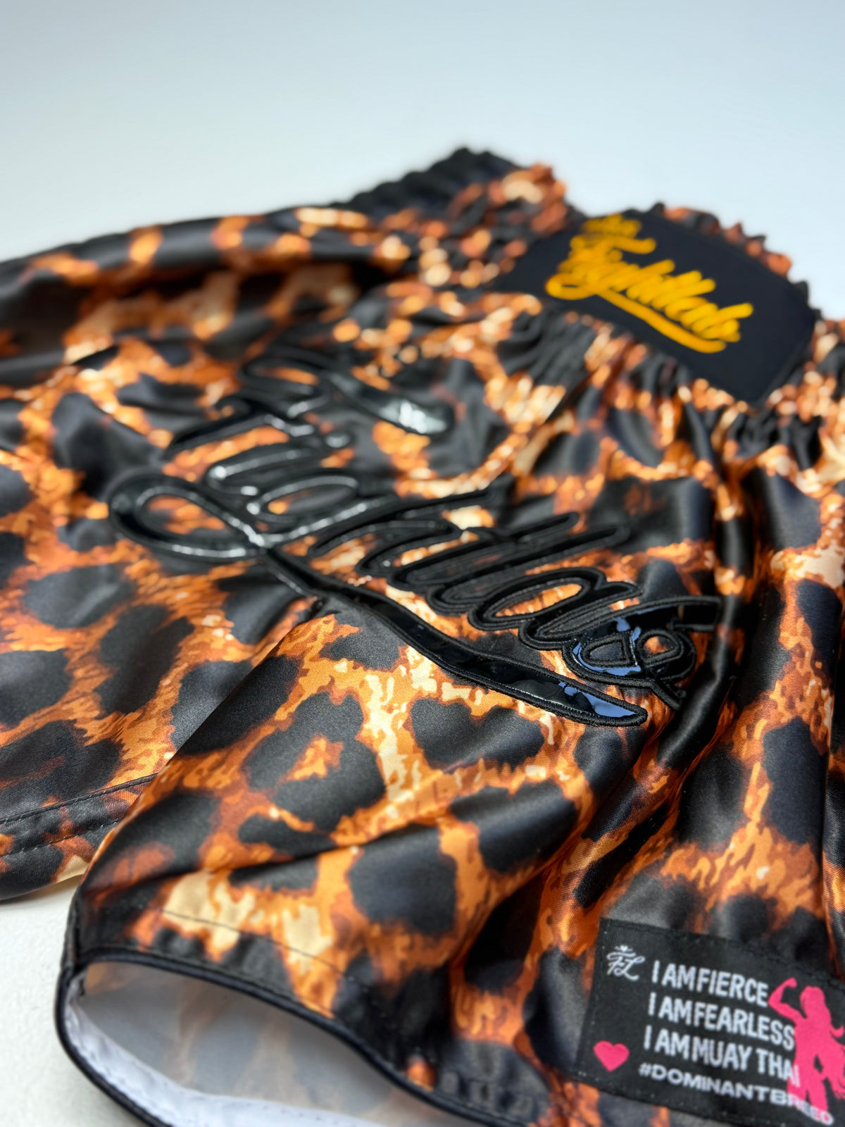 Miss Fightlab Leopard print Thai boxing shorts Fightlab