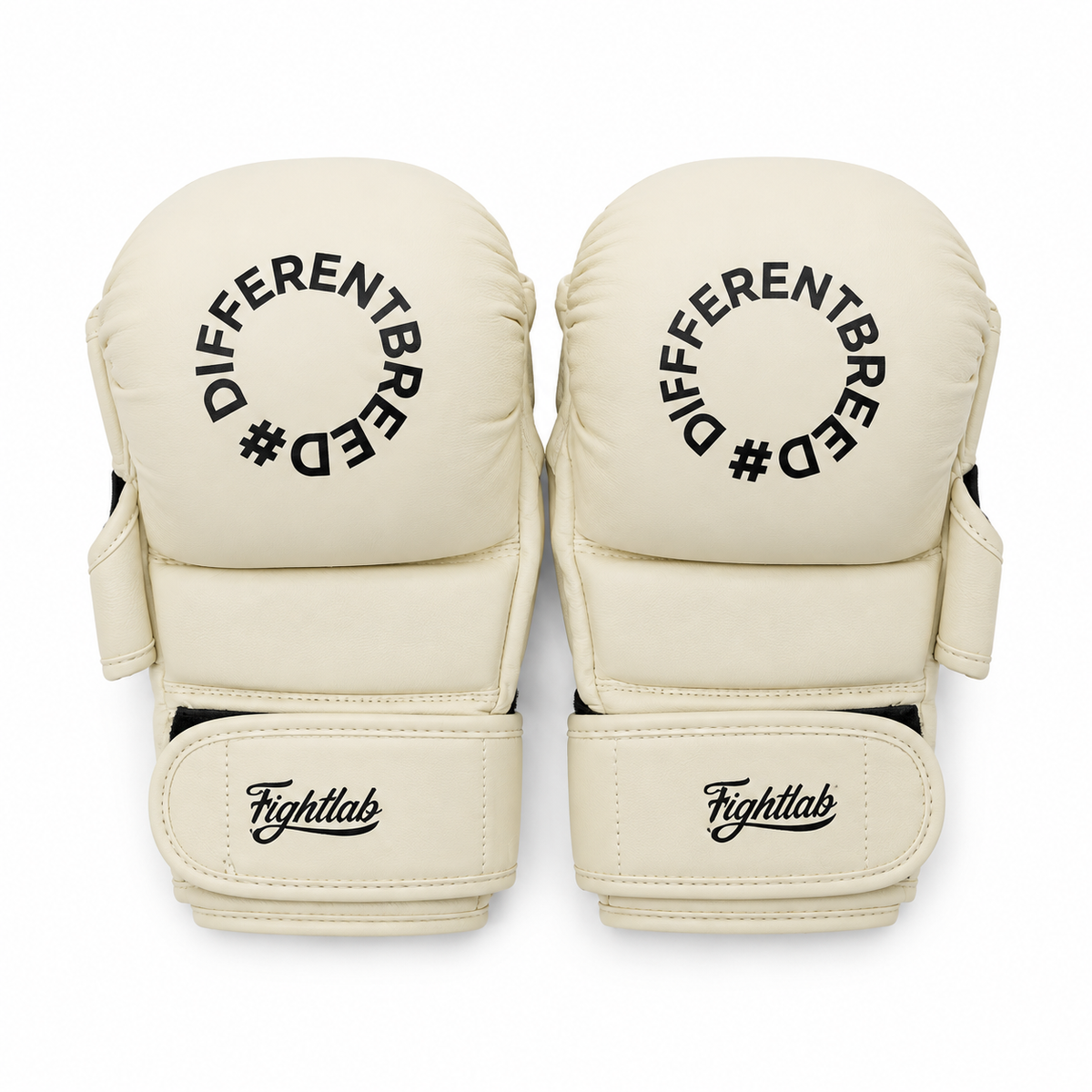 White Fightlab Pro Sparring MMA gloves with black branding