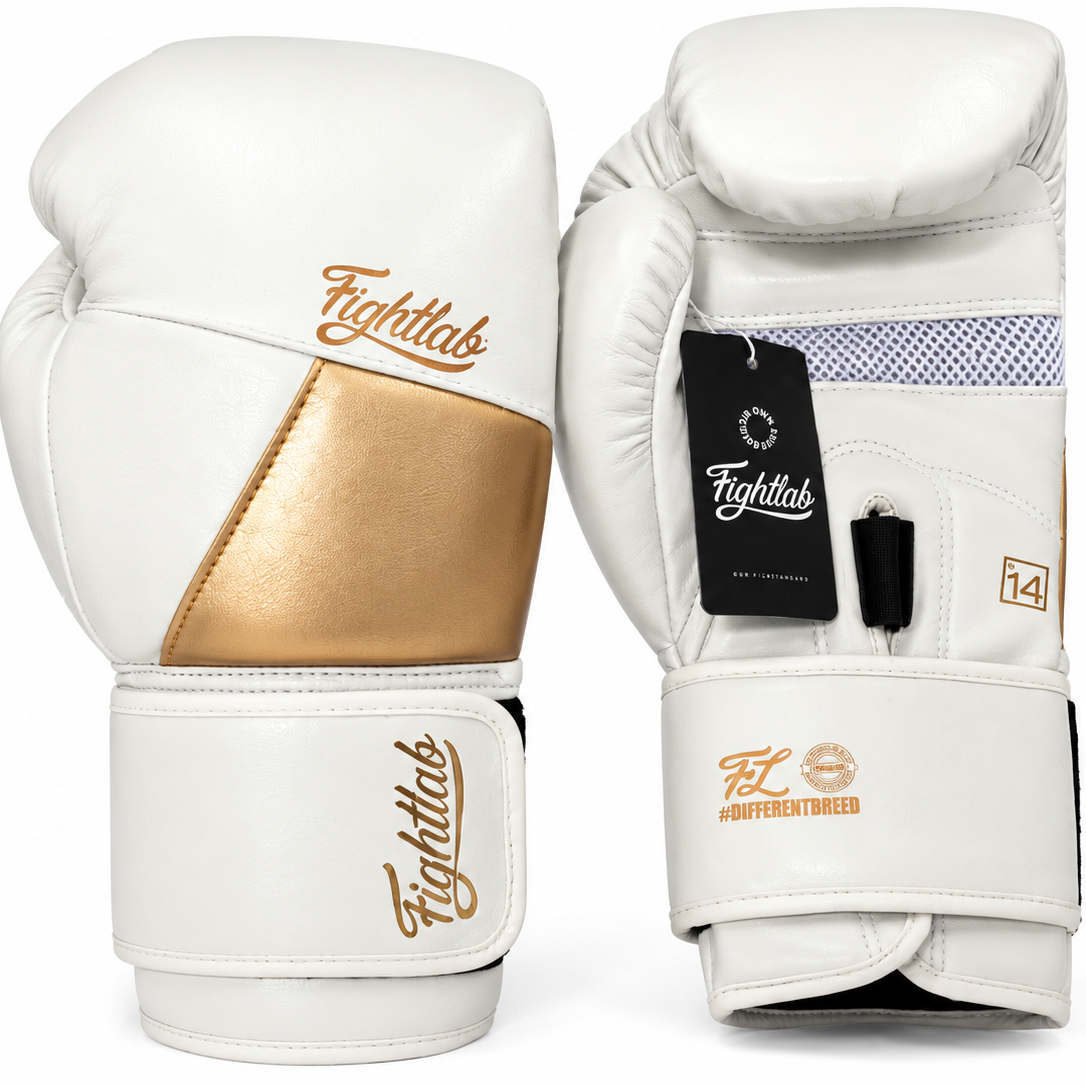Fightlab Emperor Muay Thai gloves in White and White/Silver