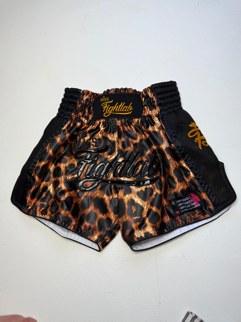 Miss Fightlab Leopard print Thai boxing shorts Fightlab