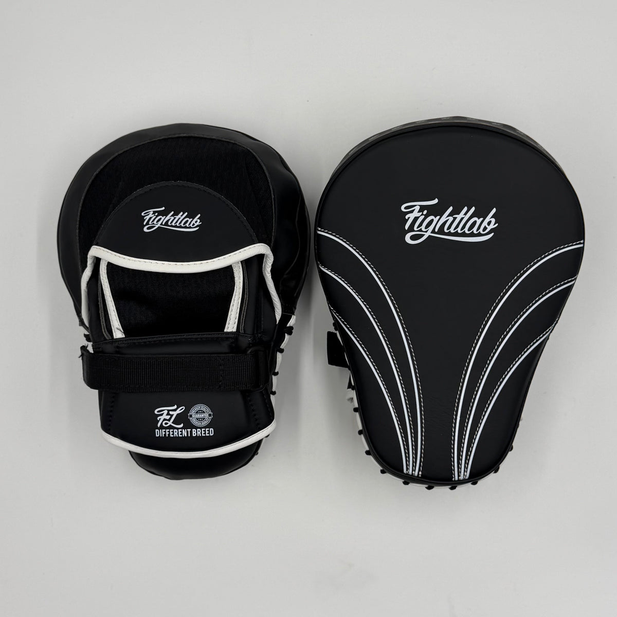 Fightlab Edge Advanced focus mitts in black with white branding